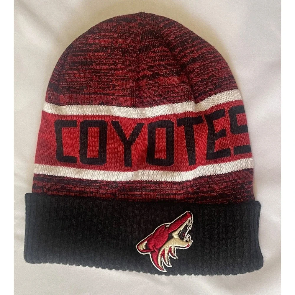 Arizonia Coyote Fanatics Pro NHL Cuffed Beanie Red Black White Knit Hat Adult OS